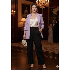 On 34th Soft Lavender Blazer Gold Button Old Money Quiet Luxury‎ Womens Sz 1X